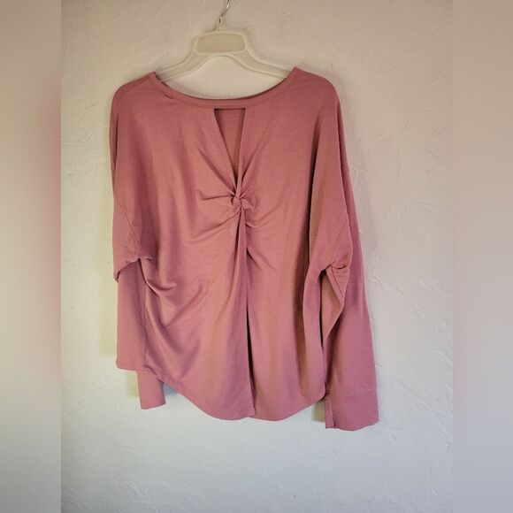 Old Navy French Terry knotted slit back pullover sweatshirt, sz L - Picture 3 of 7